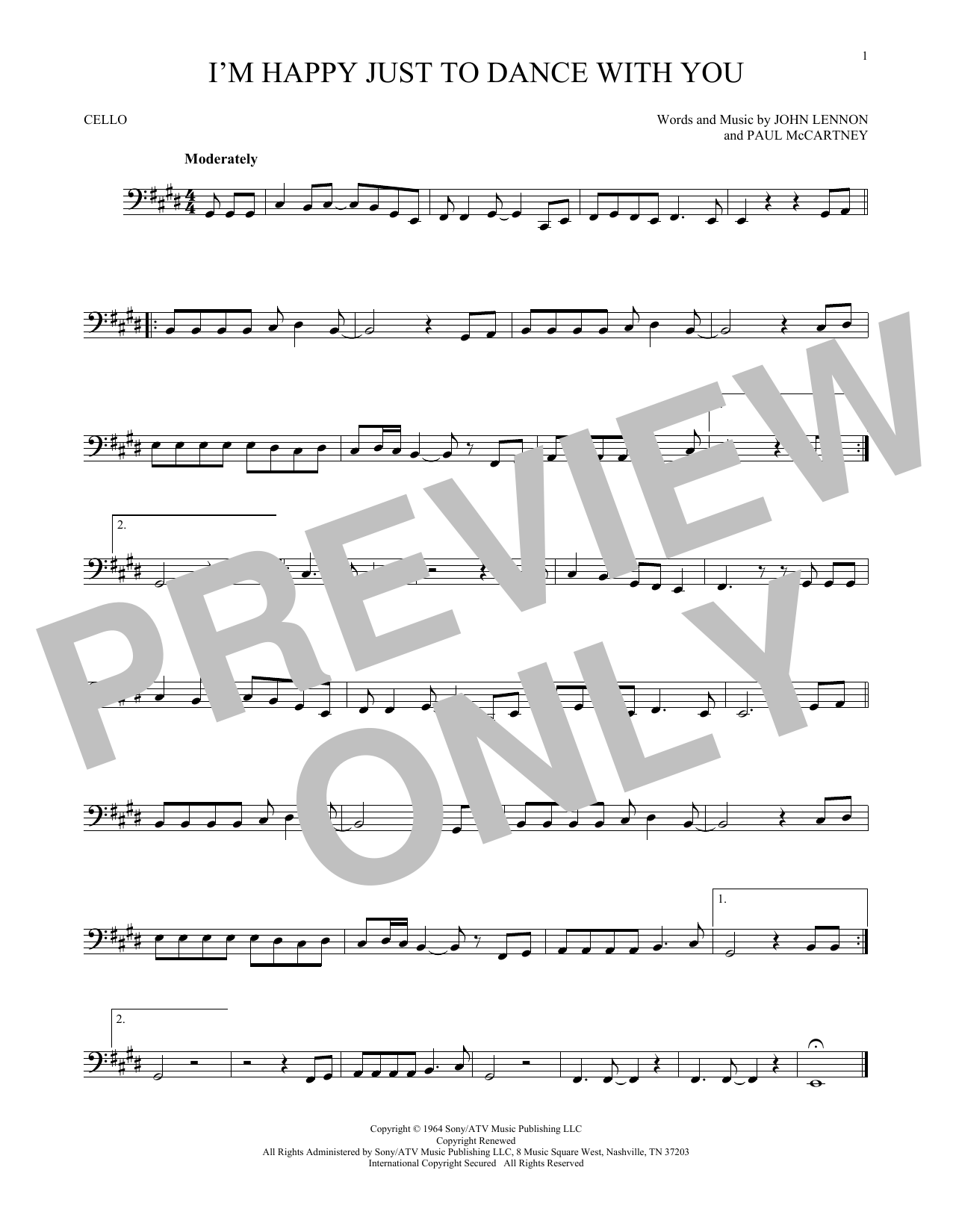 Produktgalerie: Seite 1 von 1 I'm Happy Just To Dance With You, The Beatles, Violoncello