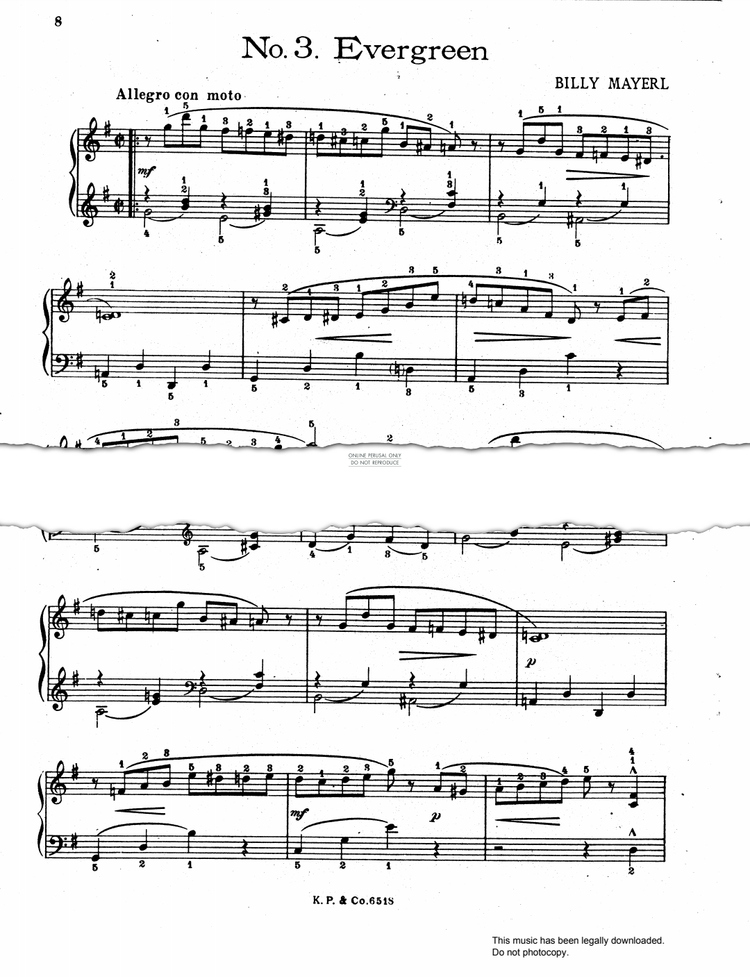 gallery: Evergreen (from 'In My Garden (Wintertime)'), Billy Mayerl, Klavier