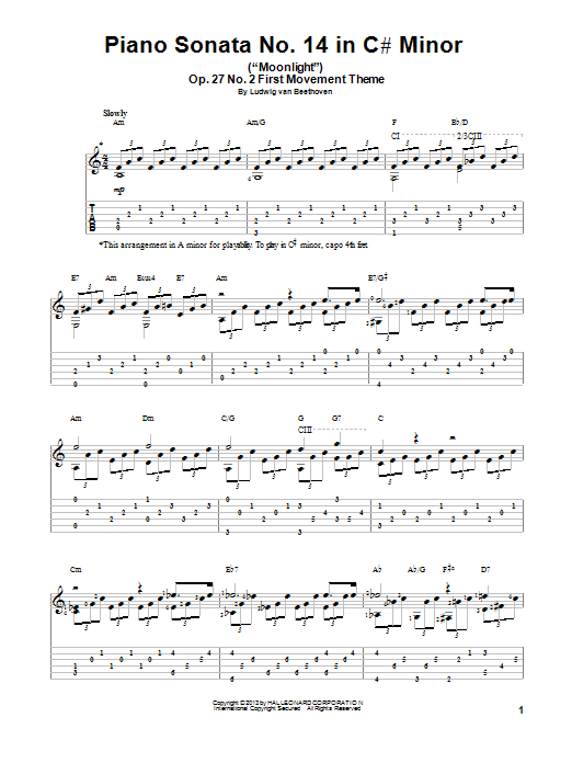 Product picture to: Piano Sonata No. 14 In C# Minor (Moonlight) Op. 27 No. 2 First Movement Theme