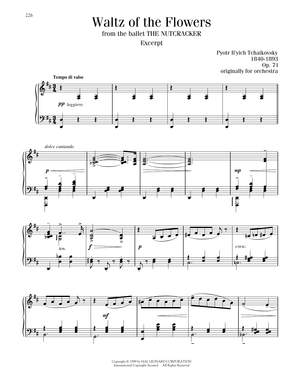 Produktbild zu: Waltz Of The Flowers, Op. 71a