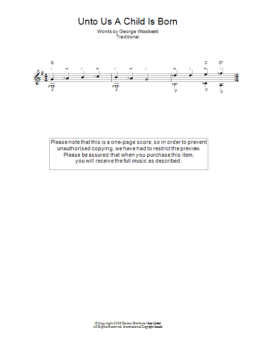 Product gallery: Page 1 of 1 Unto Us A Boy Is Born, Traditional