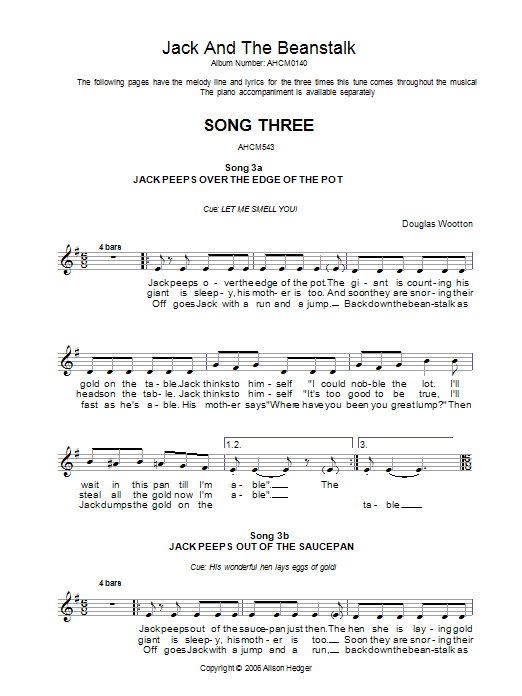 Produktbild zu: Song 3 (from Jack And The Beanstalk)