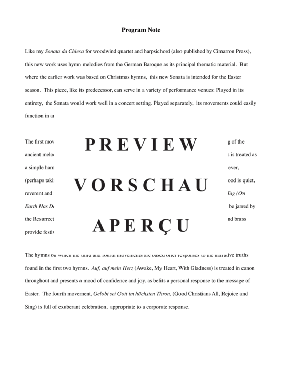 Produktgalerie: Seite 3 von 21 Sonata da Chiesa (III) , , Blechbläserquartett und Orgel