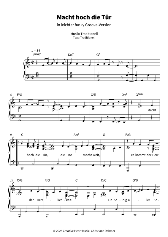 gallery: Macht hoch die Tür - in leichter funky Groove-Version, , Piano solo