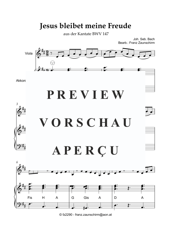 Produktgalerie: Seite 2 von 8 Jesus bleibet meine Freude, , Viola und Akkordeon