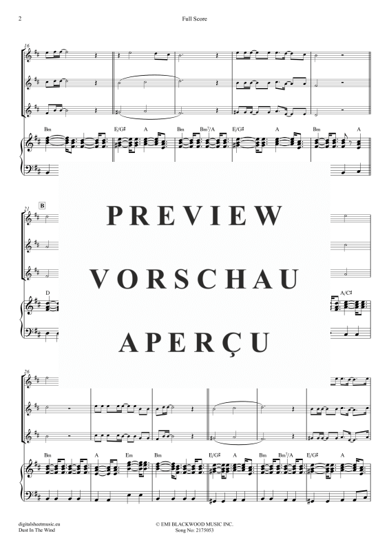 Product gallery: Page 3 of 11 Dust In The Wind, Kansas, (flute trio + piano)