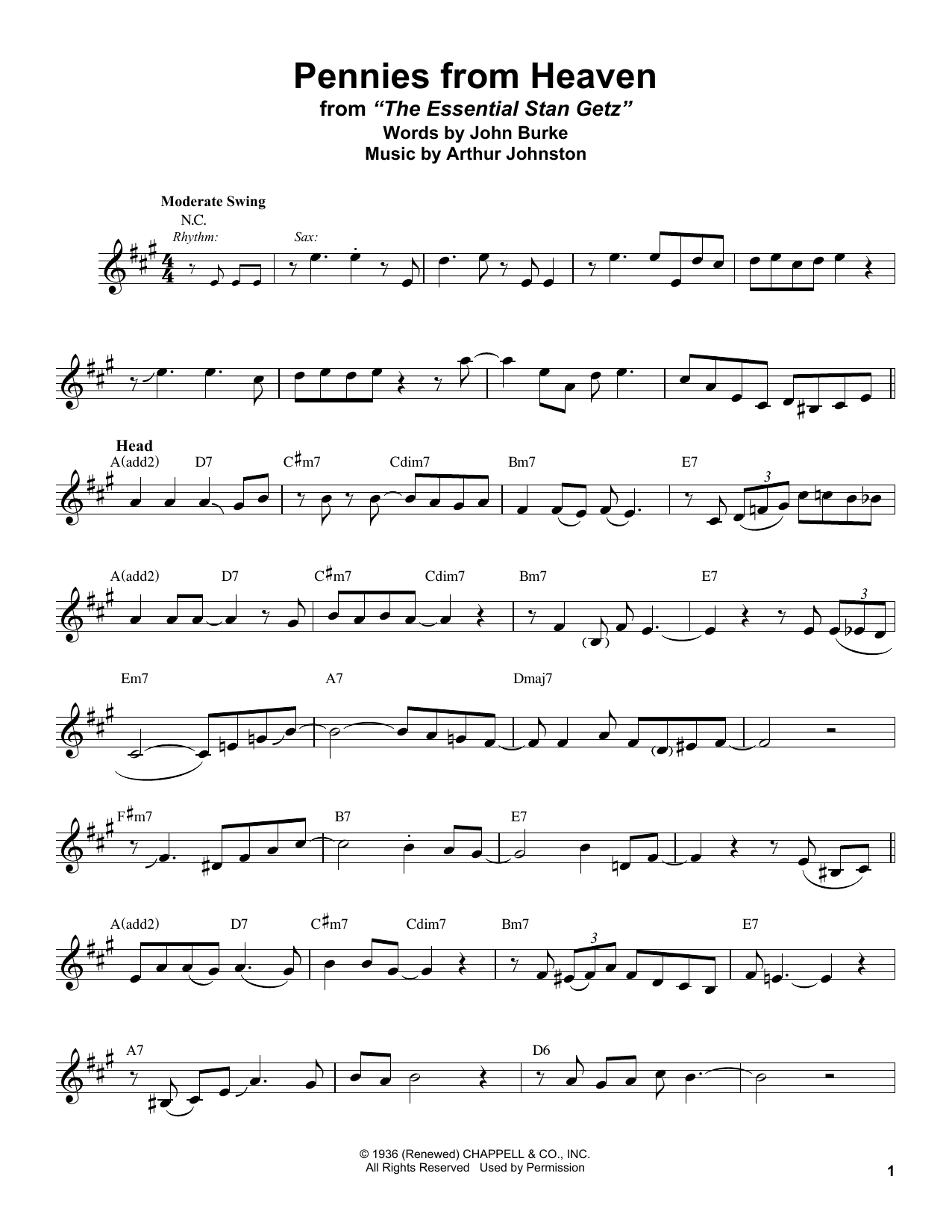 Product gallery: Page 1 of 1 Pennies From Heaven, Stan Getz