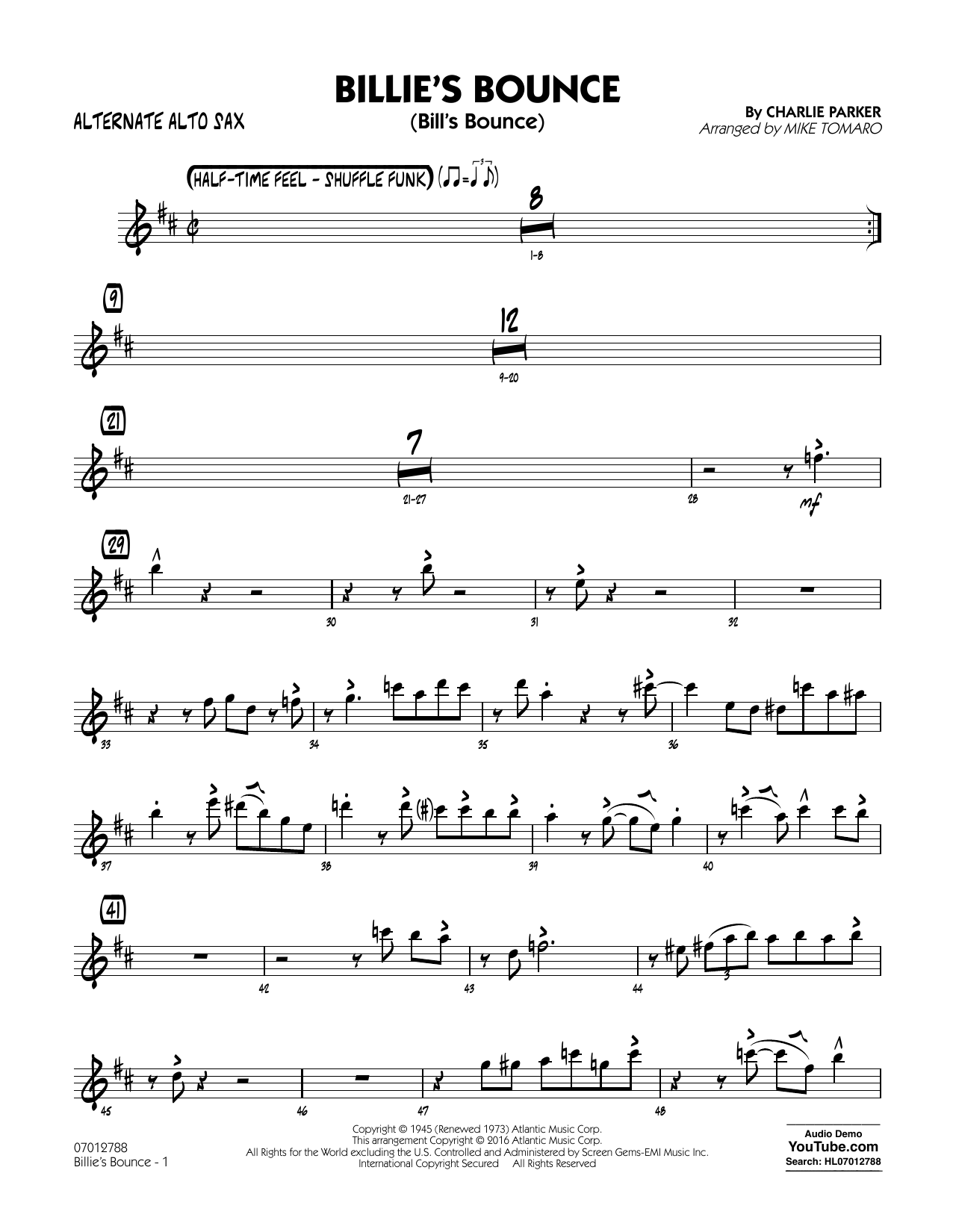 Produktgalerie: Seite 1 von 1 Billie's Bounce - Alternate Alto Sax, 
