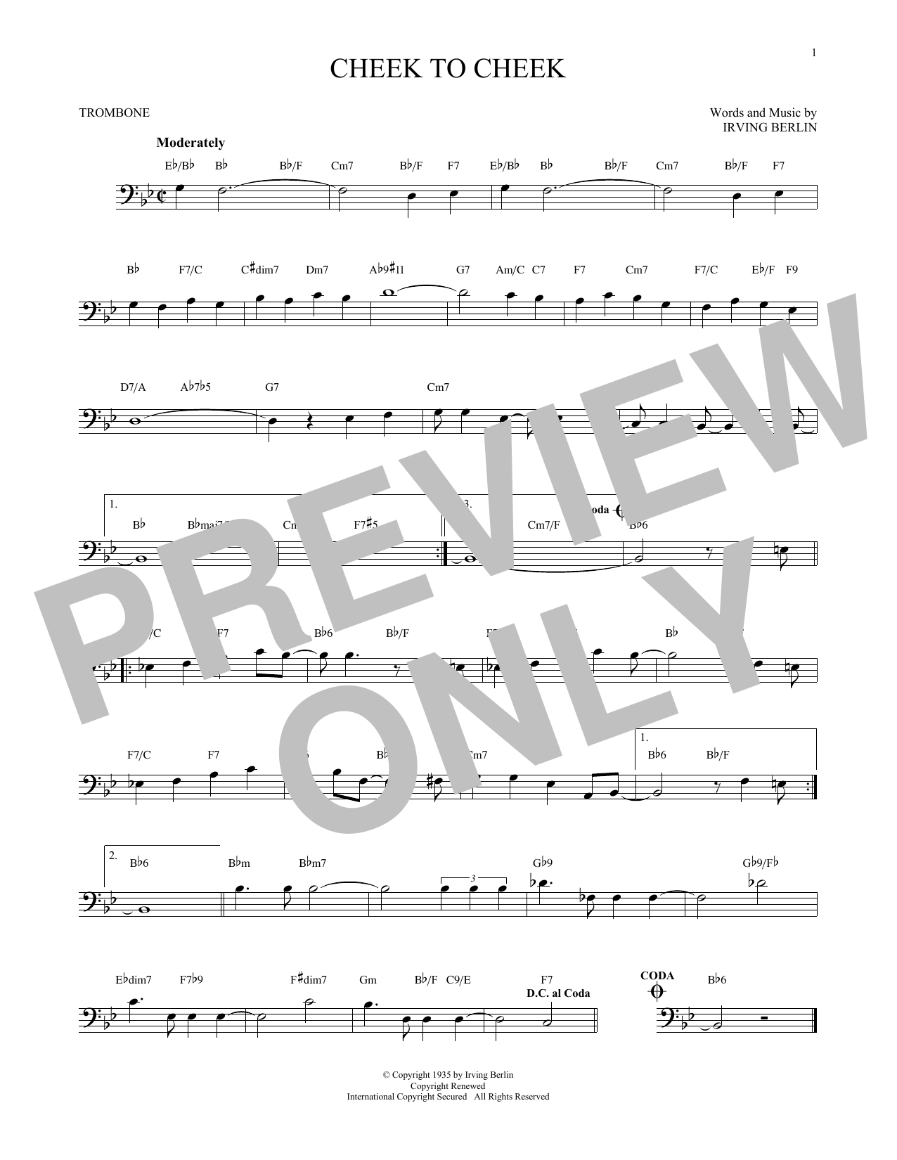 Product gallery: Page 1 of 1 Cheek To Cheek, Irving Berlin