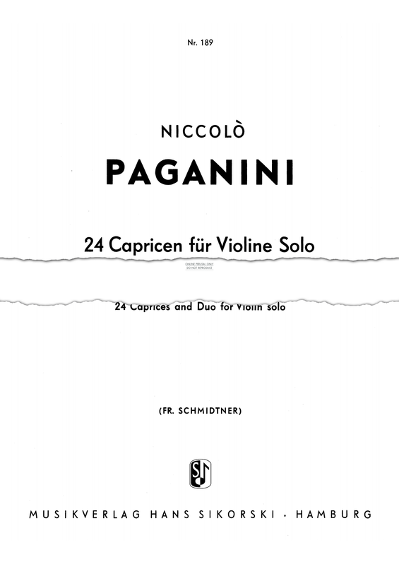 Produktgalerie: Seite 1 von 1 24 Capriccios / Duet, Nicolò Paganini, Violine