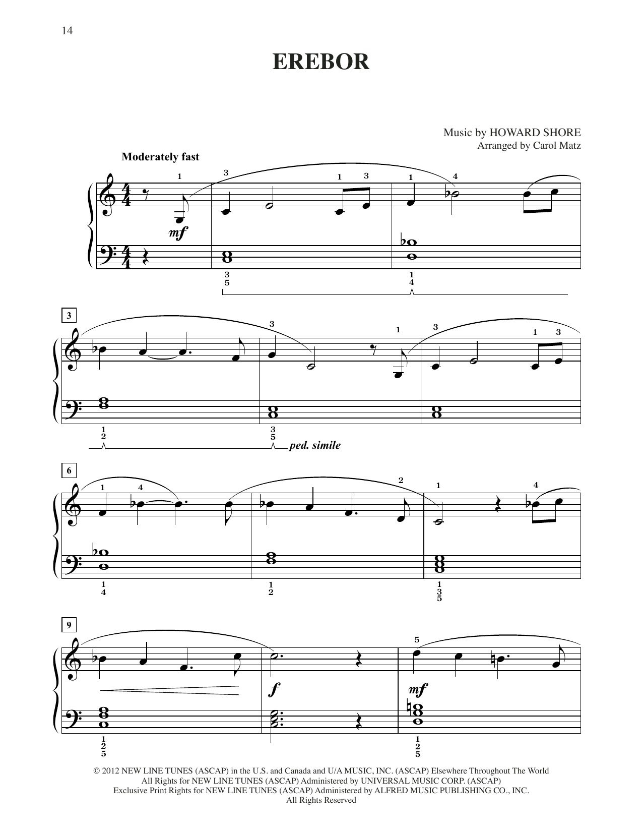 Produktbild zu: Erebor (from The Hobbit: An Unexpected Journey) (arr. Carol Matz)