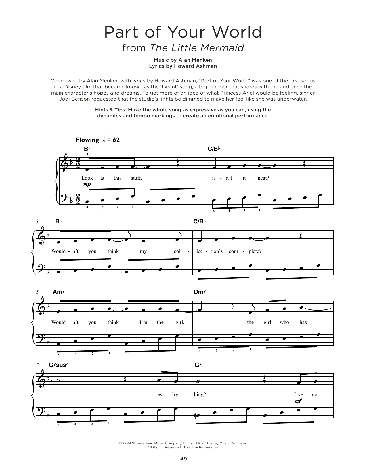 Product gallery: Page 1 of 1 Part Of Your World (from The Little Mermaid), Alan Menken & Howard Ashman