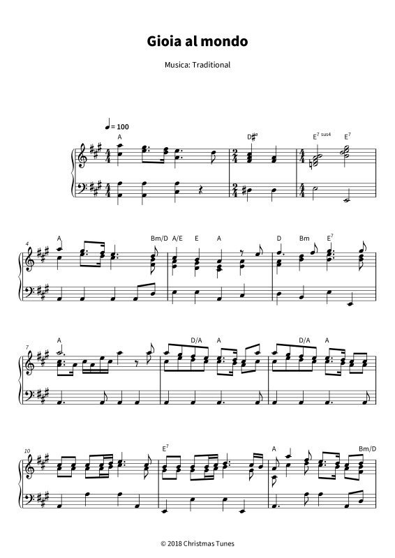 Produktgalerie: Seite 1 von 6 Gioia al mondo - Un trionfale inno natalizio in La maggiore, , Klavier Solo