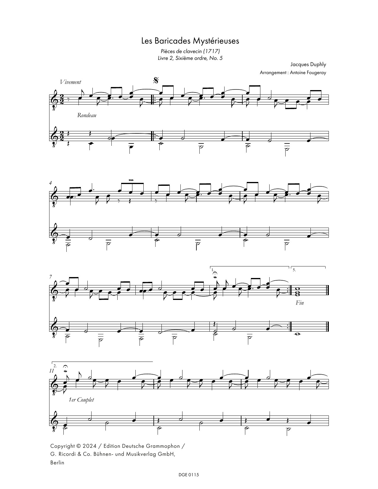 Produktbild zu: Les Baricades Mystérieuses (arr. Antoine Fougeray)
