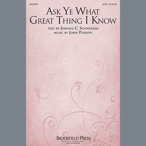 cover: Ask Ye What Great Thing I Know, John Purifoy