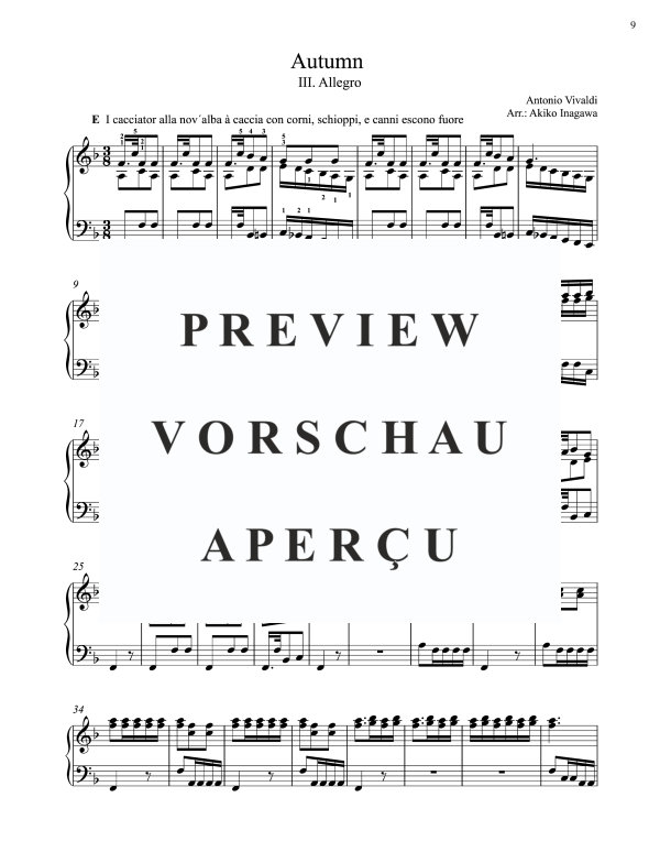 Product gallery: Page 10 of 11 Autumn (from: Four Seasons - 3 movements), Inagawa, Akiko, Klavier Solo