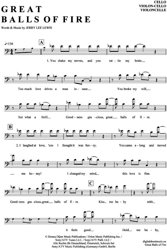 Produktgalerie: Seite 1 von 4 Great balls of fire , Lewis, Jerry Lee, (Violon-Cello)