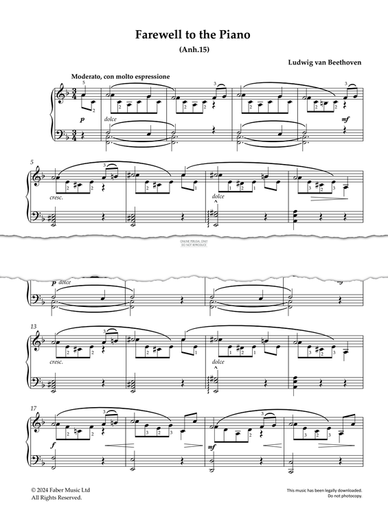 Product picture to: Farewell to the Piano (Anh.15)
