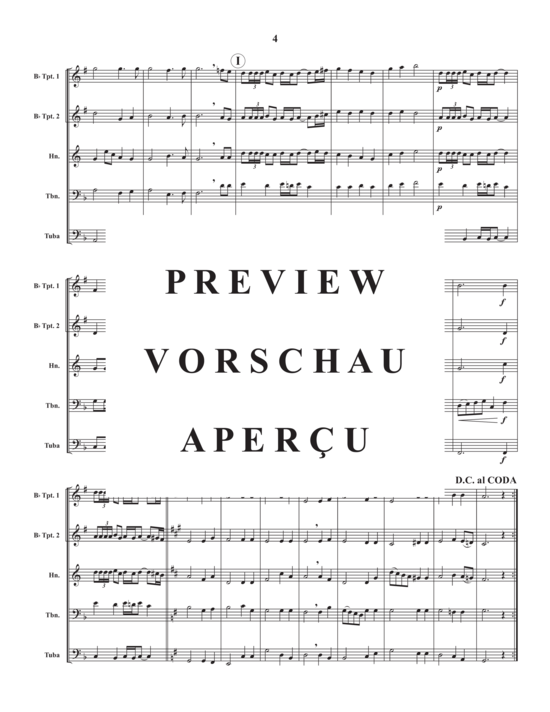 Produktgalerie: Seite 6 von 17 Hymn Medley for Brass , , (Blechbläser Quintett)