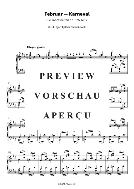 Product gallery: Page 4 of 10 Februar - Karneval - Die Jahreszeiten op. 37b, Nr. 2 , , Piano Solo