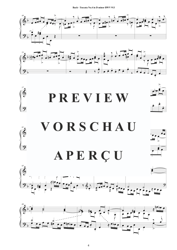 Produktgalerie: Seite 5 von 11 Toccata Nr. 4 D-Moll BWV 913, , Cembalo/Klavier Solo