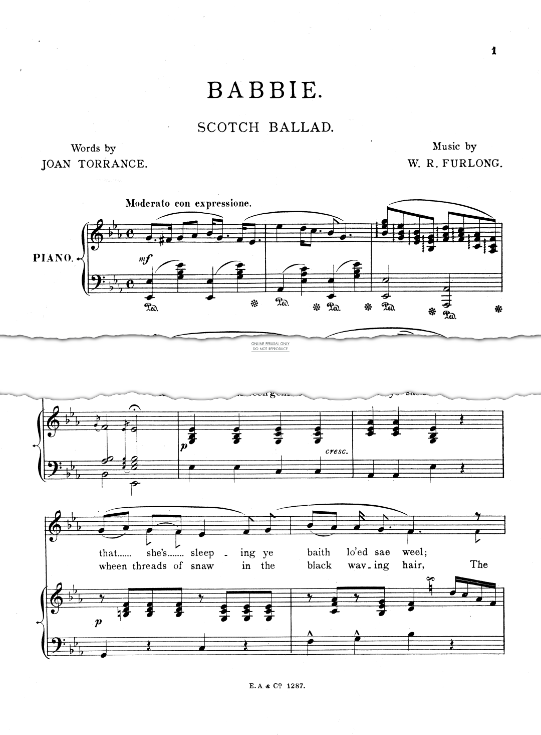 Produktgalerie: Seite 1 von 1 Babbie, W. R. Furlong, Gesang, Klavier