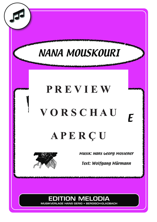 gallery: Sieben schwarze Rosen , Mouskouri, Nana, (Klavier + Gesang)