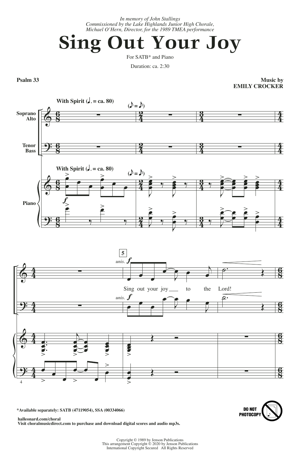 Produktbild zu: Sing Out Your Joy
