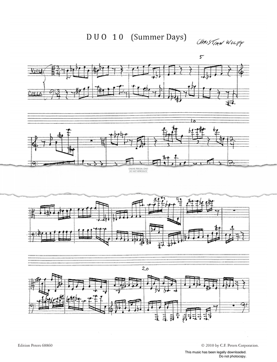 Produktgalerie: Seite 1 von 1 Duo 10 (Summer Days), Christian Wolff, Viola, Violoncello