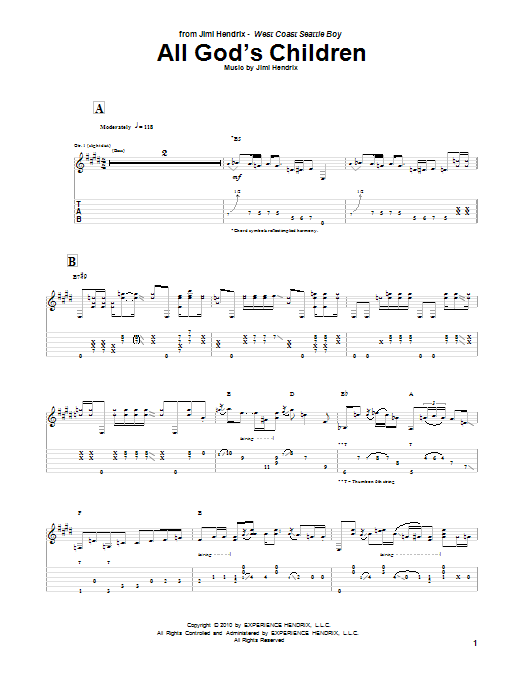 Produktgalerie: Seite 1 von 1 All God's Children, Jimi Hendrix, Gitarre