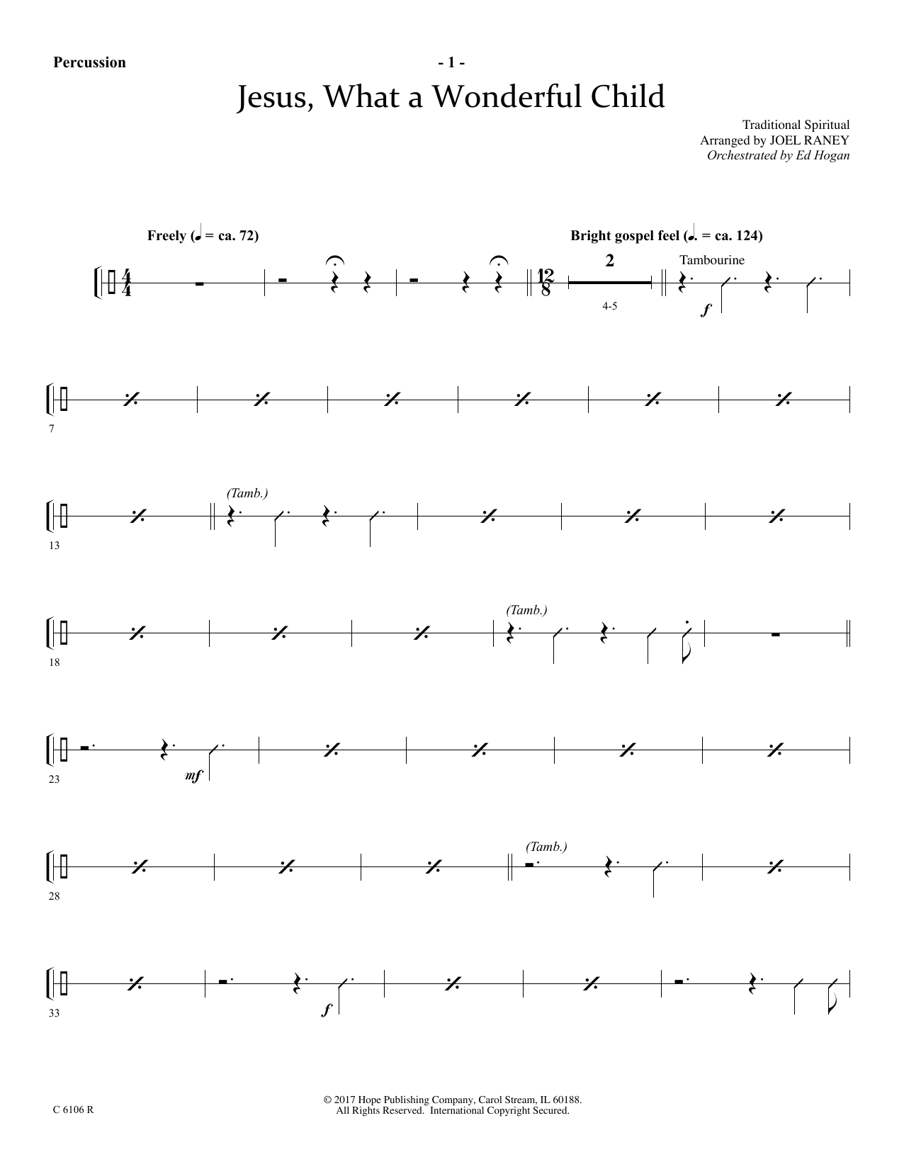 Produktgalerie: Seite 1 von 1 Jesus, What a Wonderful Child - Percussion, Joel Raney, Chor
