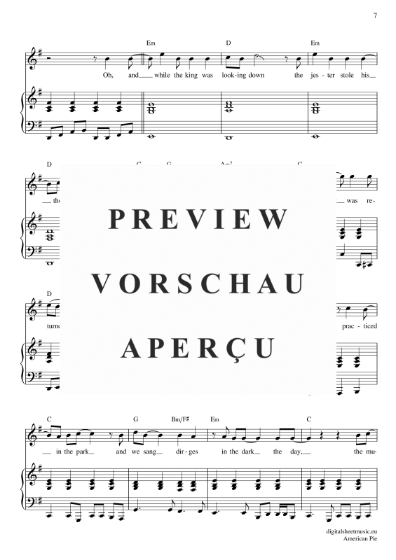 Product gallery: Page 8 of 11 American Pie , Mc Lean, Don, Voice with Piano Accompaniment