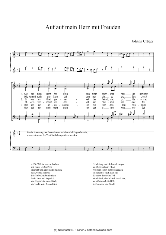 Produktbild zu: Auf auf mein Herz mit Freuden Johann Crüger