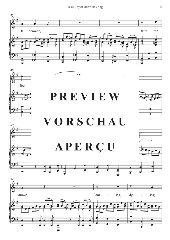 Produktgalerie: Seite 7 von 8 Jesu, Joy of Man´s Desiring, , (Gesang + Klavier)