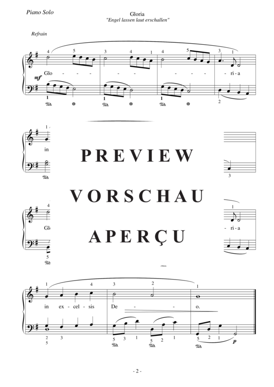 Product gallery: Page 3 of 3 Gloria - Engel lassen laut erschallen , , (piano easy)