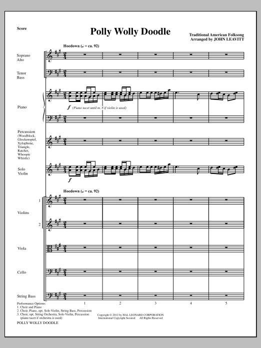 Produktbild zu: Polly Wolly Doodle - Full Score