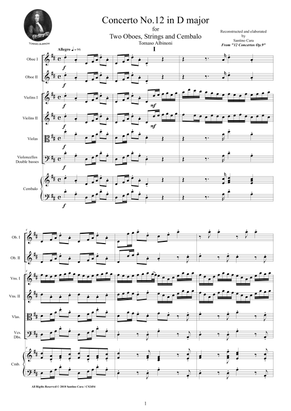 Product picture to: Concerto No.12 in D major Op.9Tomaso Albinoni