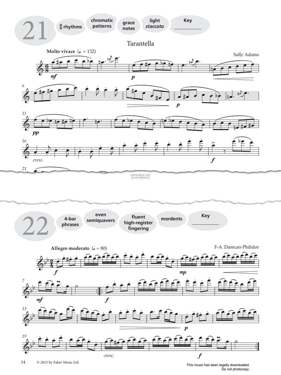 Product gallery: Page 1 of 1 Study No.21 Tarantella (from 'More Graded Studies For Flute Book One'), Sally Adams