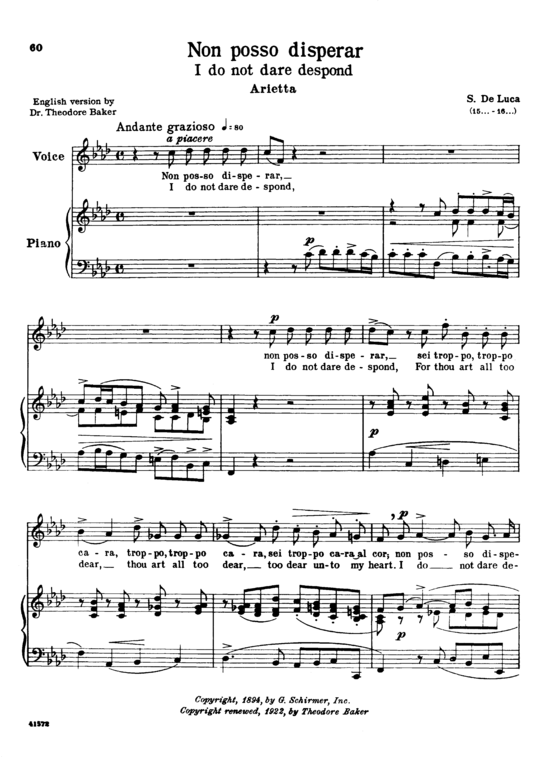 Product picture to: Non posso disperarGiovanni Bononcini