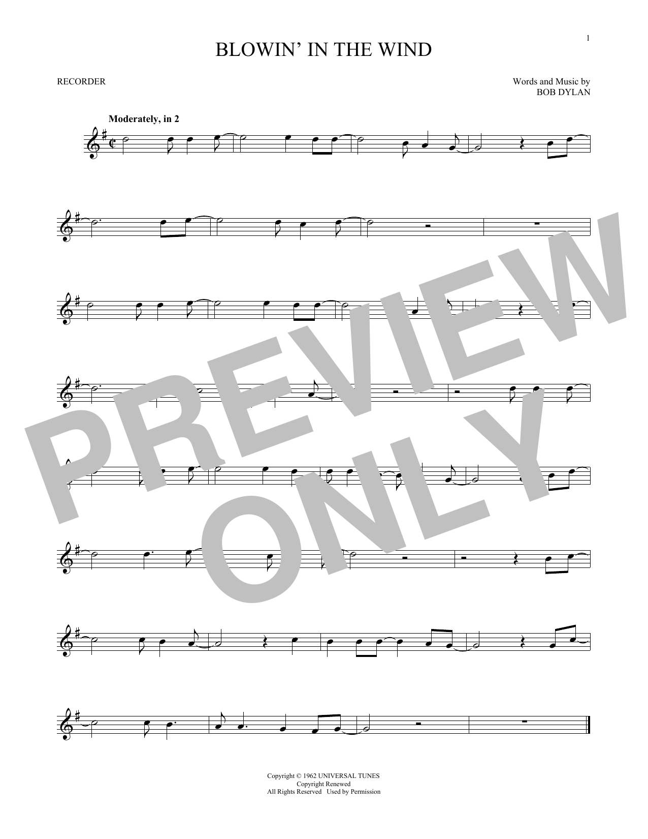 Product gallery: Page 1 of 1 Blowin' In The Wind, Bob Dylan