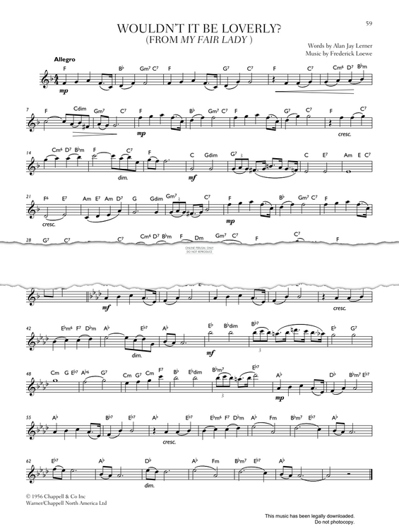 Product gallery: Page 1 of 1 Wouldn't It Be Loverly? (from 'My Fair Lady'), Frederick Loewe