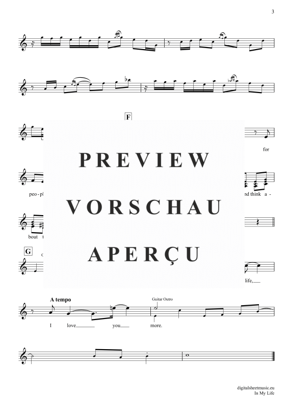 Product gallery: Page 4 of 4 In My Life, Beatles, The, (Klarinette in B)