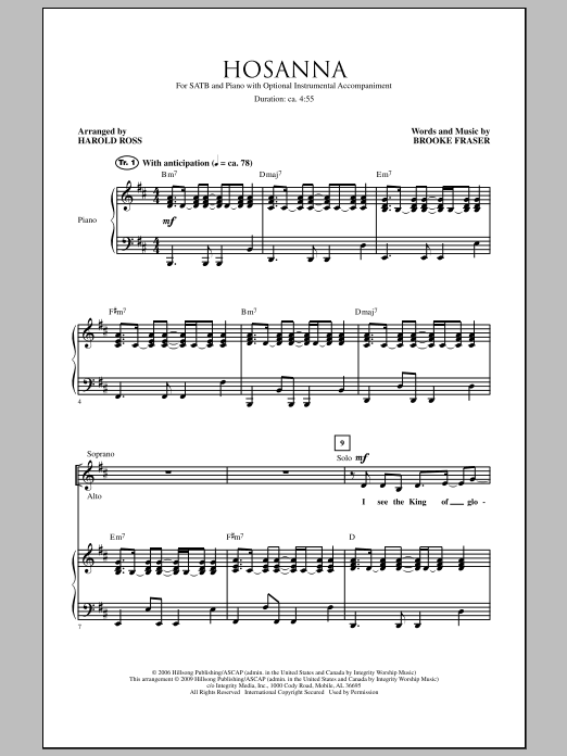 Produktgalerie: Seite 1 von 1 Hosanna, Harold Ross, Chor