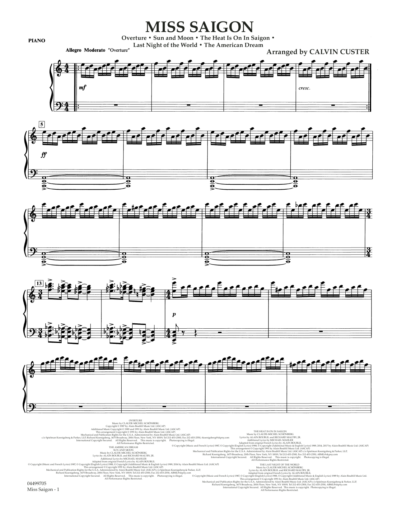 Produktbild zu: Miss Saigon (arr. Calvin Custer) - Piano