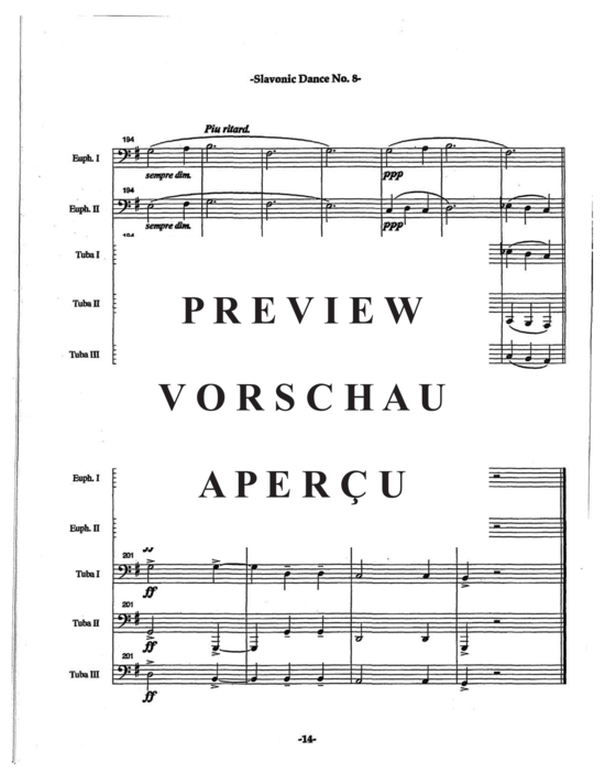 Product gallery: Page 18 of 21 Slavonic Dances Op. 46 No. 8 , , (Tuba Quartett EETT)