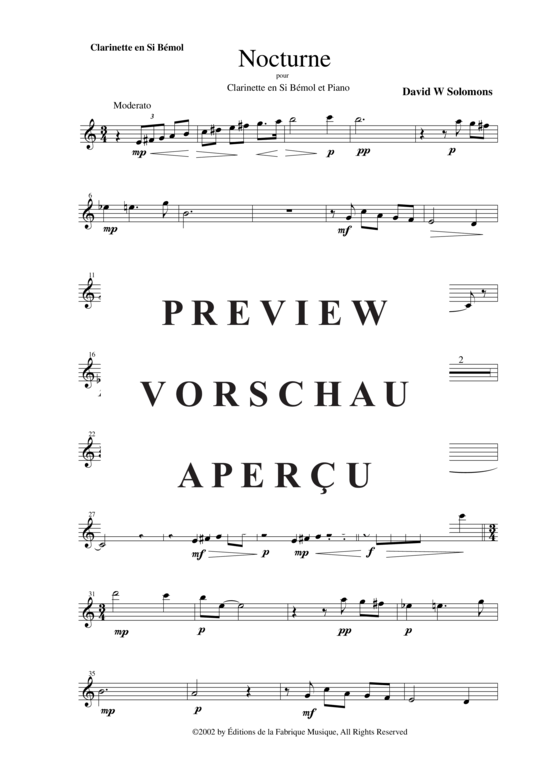 Product gallery: Page 12 of 14 Nocturne , , (clarinet in Bb + piano)