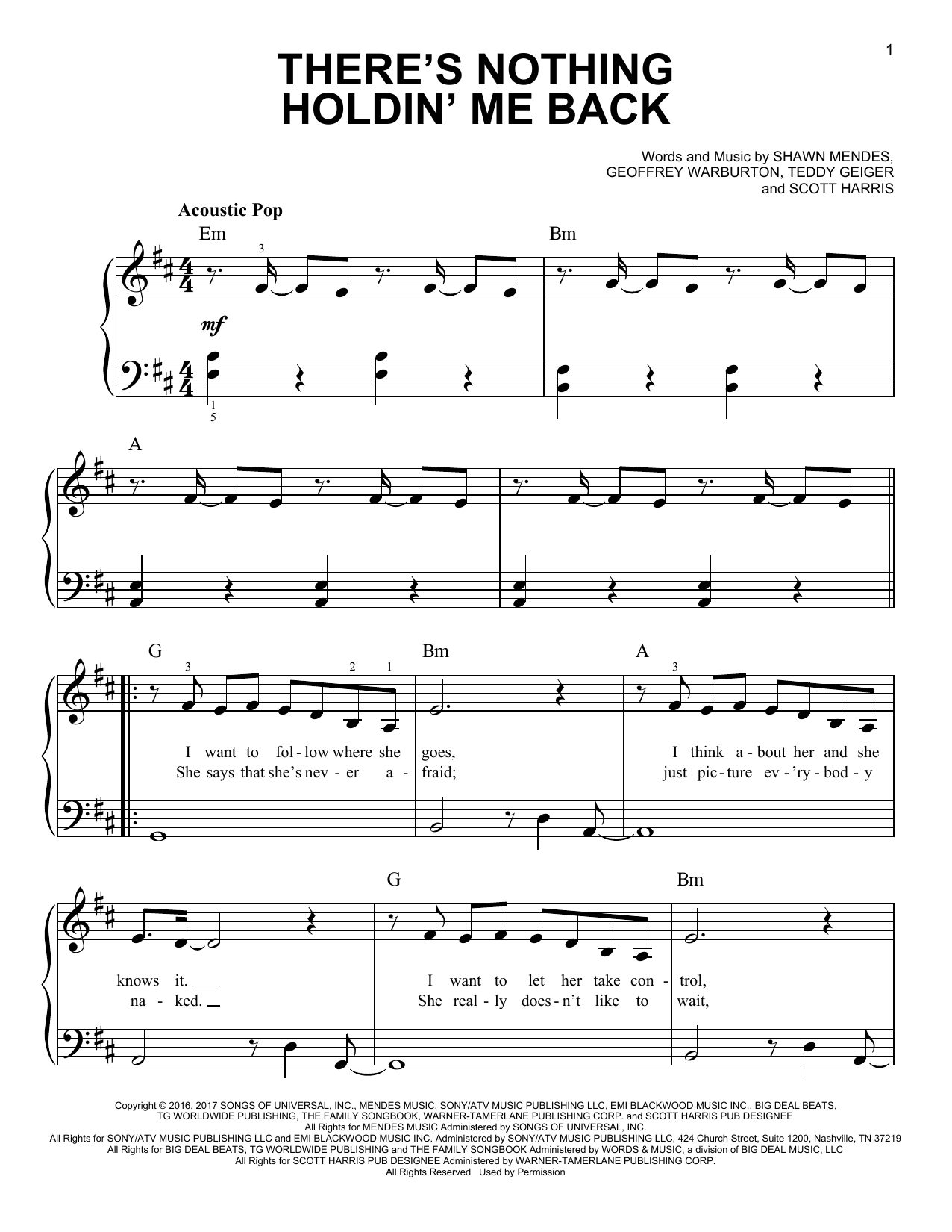 Produktgalerie: Seite 1 von 1 There's Nothing Holdin' Me Back, Shawn Mendes, Klavier