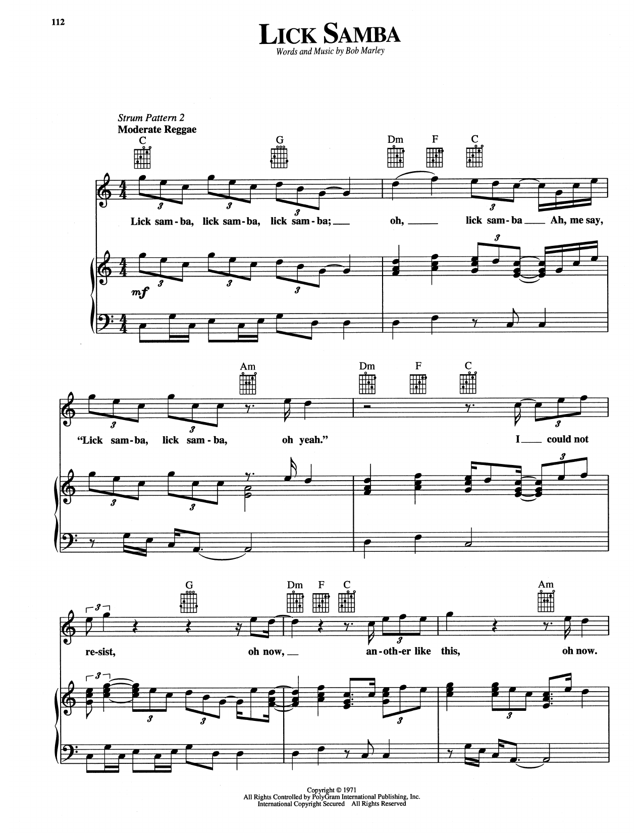 Produktgalerie: Seite 1 von 1 Lick Samba, Bob Marley, Gesang, Gitarre, Klavier