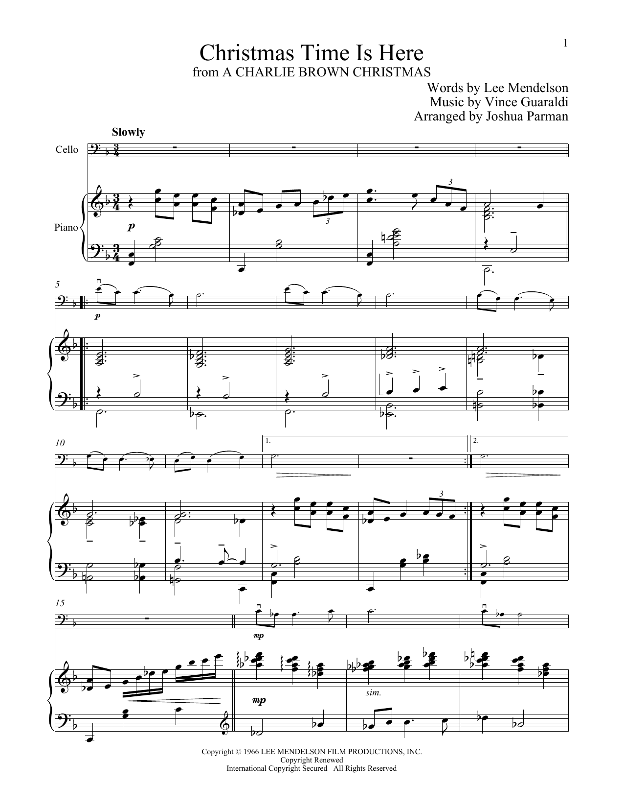 Produktgalerie: Seite 1 von 1 Christmas Time Is Here, Vince Guaraldi, Klavier, Violoncello