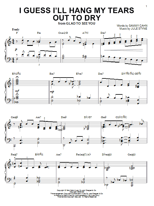 Product gallery: Page 1 of 1 I Guess I'll Hang My Tears Out To Dry [Jazz version] (arr. Brent Edstrom), Dexter Gordon